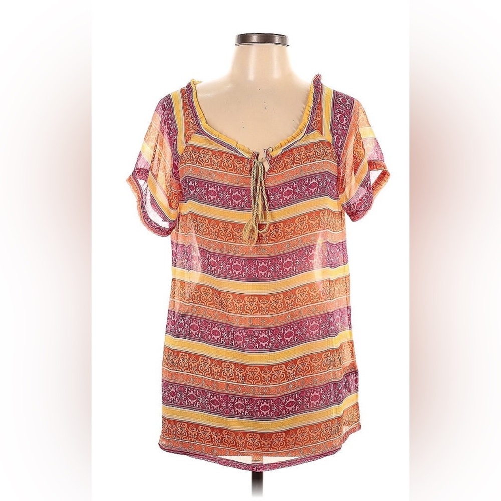 Bob Timberlake Short sleeve tunic top-EUC- large
